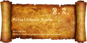 Mihalidesz Kada névjegykártya